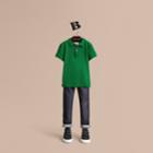 Burberry Burberry Check Placket Polo Shirt, Size: 7y, Green