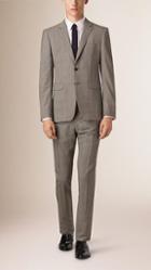 Burberry Slim Fit Prince Of Wales Wool Part-canvas Suit