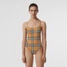 Burberry Burberry Vintage Check Swimsuit, Size: L, Beige