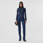 Burberry Burberry Button-down Collar Sheer Stretch Jersey Shirt, Size: 02, Blue
