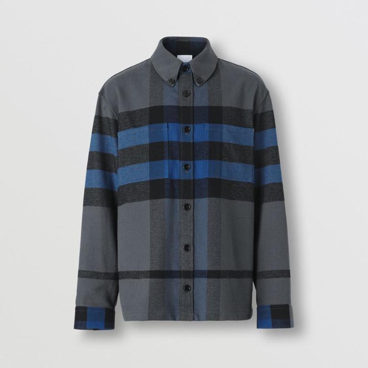 Burberry Burberry Button-down Collar Check Cotton Flannel Shirt