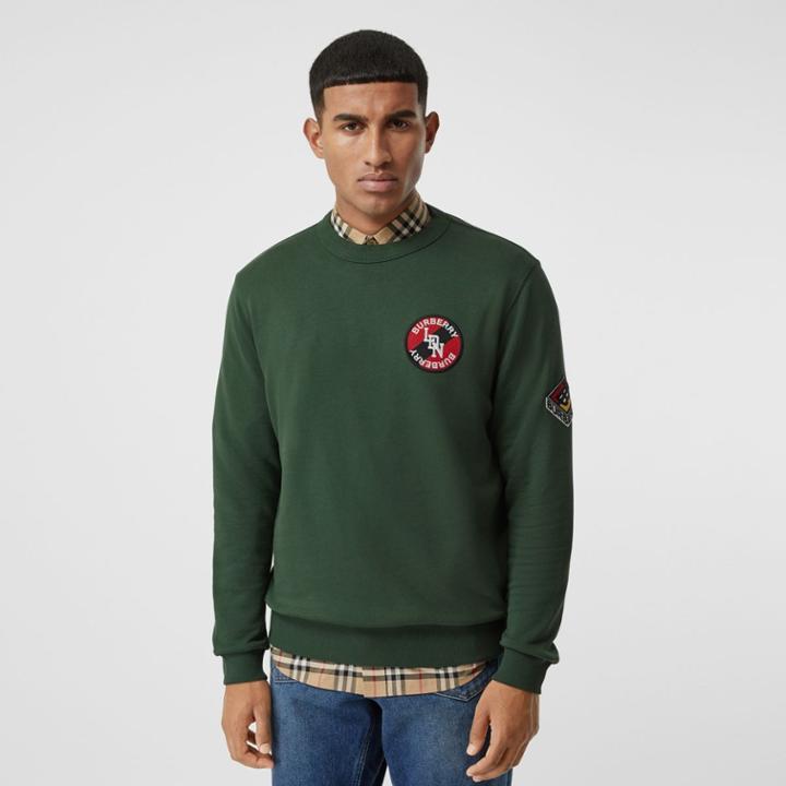 Burberry Burberry Logo Graphic Cotton Sweatshirt, Size: Xl, Green