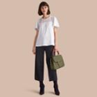 Burberry Burberry Lace Panel Cotton T-shirt, White