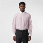 Burberry Burberry Classic Fit Monogram Motif Striped Cotton Shirt, Size: 26, Pink