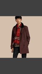 Burberry Shearling Topcollar Cotton Gabardine Trench Coat With Warmer