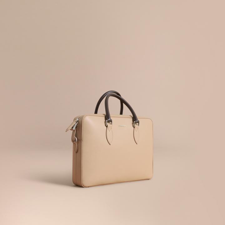 Burberry Burberry London Leather Briefcase, Yellow