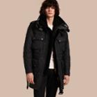 Burberry Burberry Oversize Quilted Field Jacket With Detachable Shearling Gilet, Size: 48, Black