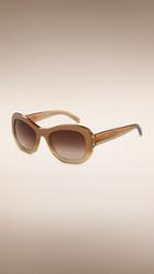 Burberry Burberry Trench Collection Round Frame Sunglasses, Yellow