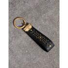 Burberry Burberry Riveted Leather Key Ring, Black