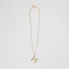 Burberry Burberry 'h' Alphabet Charm Gold-plated Necklace, Yellow