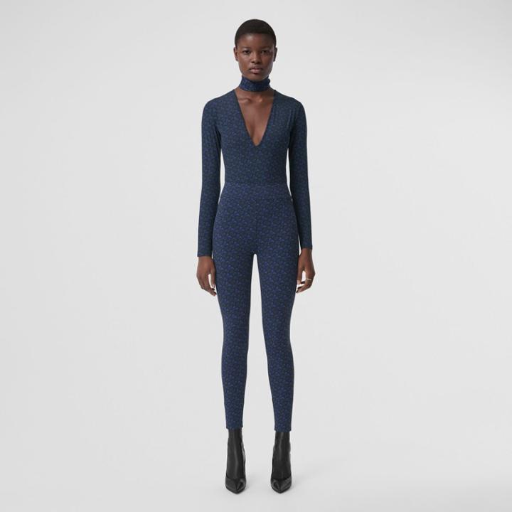 Burberry Burberry Monogram Print Stretch Jersey Leggings, Size: Xs