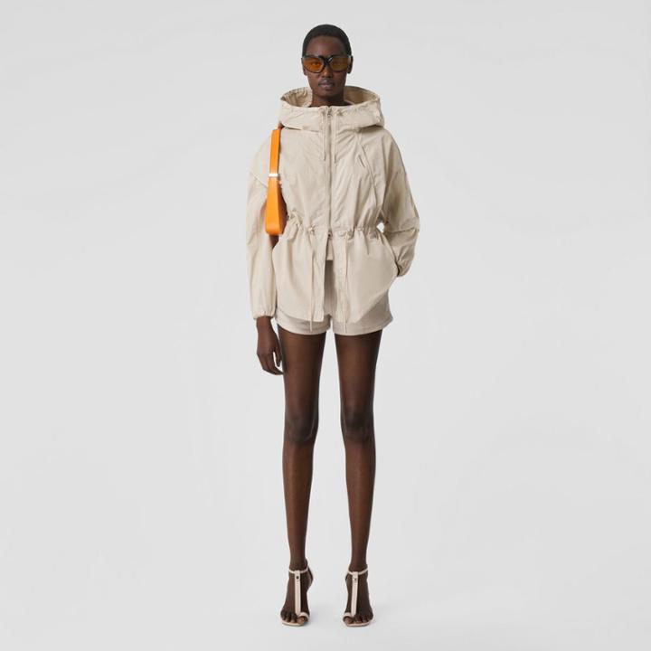 Burberry Burberry Logo Detail Cotton Blend Hooded Jacket, Size: 02