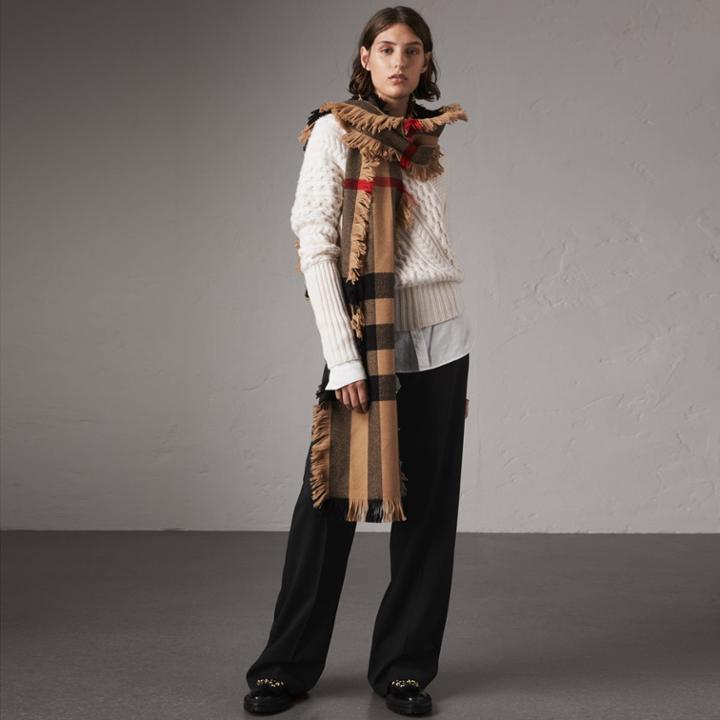 Burberry Burberry Wool Wide-leg Trousers, Size: 02, Black