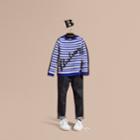 Burberry Burberry Striped Merino Wool Cotton Sweater, Size: 8y, Blue
