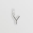 Burberry Burberry Leather-topstitched 'y' Alphabet Charm, Grey
