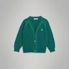 Burberry Burberry Childrens Two-tone Cotton Knit Cardigan, Size: 14y, Green