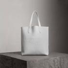Burberry Burberry Embossed Leather Tote, White