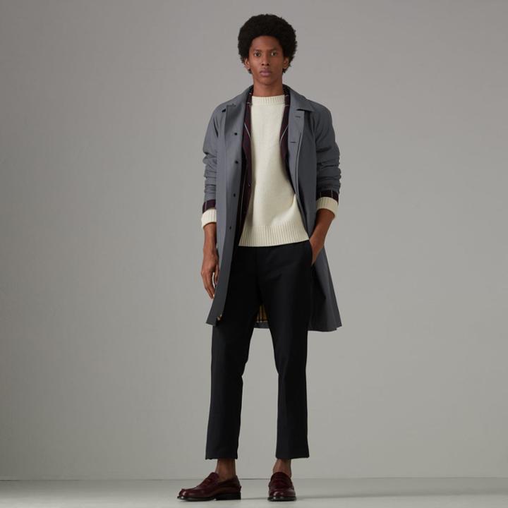 Burberry Burberry The Camden Car Coat, Size: 38, Grey