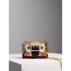 Burberry Burberry The Mini Buckle Bag In Beasts Motif Leather And Snakeskin, Purple
