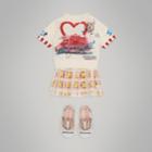 Burberry Burberry Postcard Motif Cotton T-shirt, Size: 2y, White