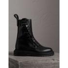 Burberry Burberry Leather Asymmetric Lace-up Boots, Size: 38.5