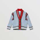 Burberry Burberry Childrens Logo Jacquard Cable Knit Merino Wool Cardigan, Size: 12y