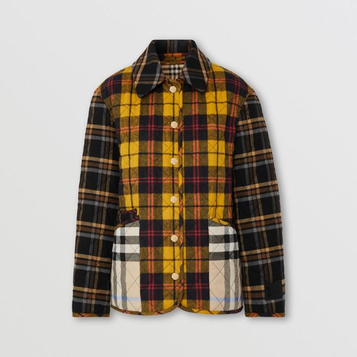 Burberry Burberry Contrast Check Quilted Cotton Flannel Jacket