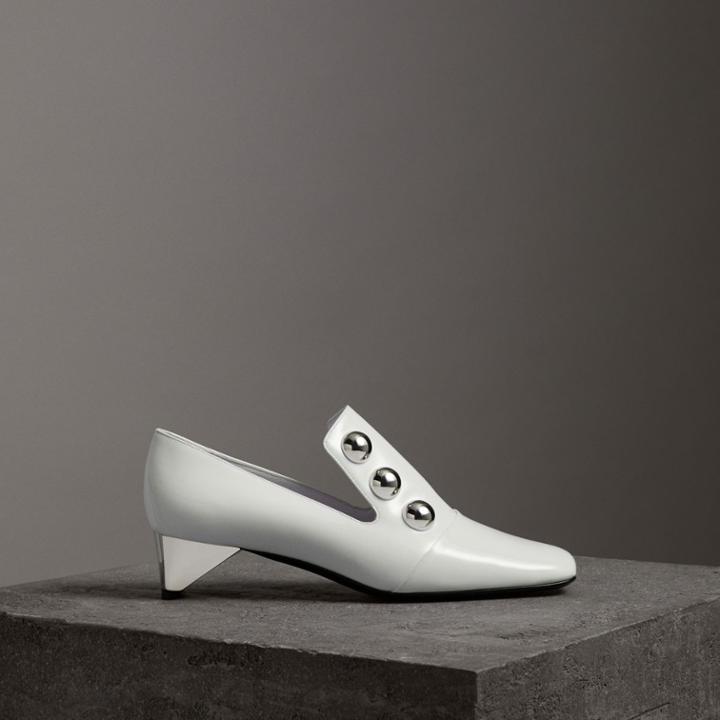 Burberry Burberry Stud Detail Patent Leather Pumps, Size: 36, White