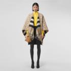 Burberry Burberry Reversible Monogram Wool Cashmere Jacquard Cape