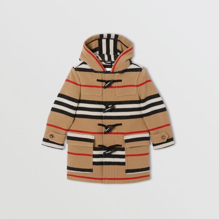 Burberry Burberry Childrens Double-faced Icon Stripe Wool Duffle Coat, Size: 12y