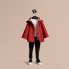 Burberry Burberry Hooded Wool A-line Cape, Red