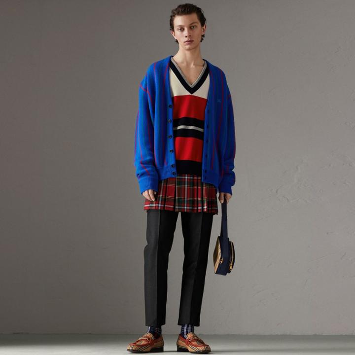 Burberry Burberry Reissued Striped Lambswool Sweater, Red
