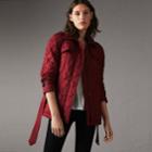 Burberry Burberry Quilted Trench Jacket With Detachable Hood, Size: Xl, Red