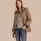 Burberry Burberry Check Detail Diamond Quilted Jacket, Size: Xs, Beige