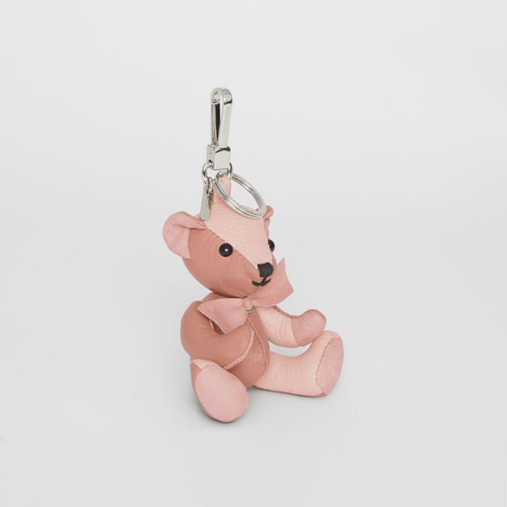 Burberry Burberry Thomas Bear Charm In Leather, Red