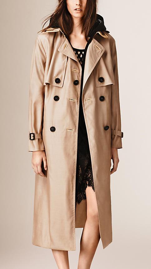 Burberry Prorsum Silk Wool Trench Coat