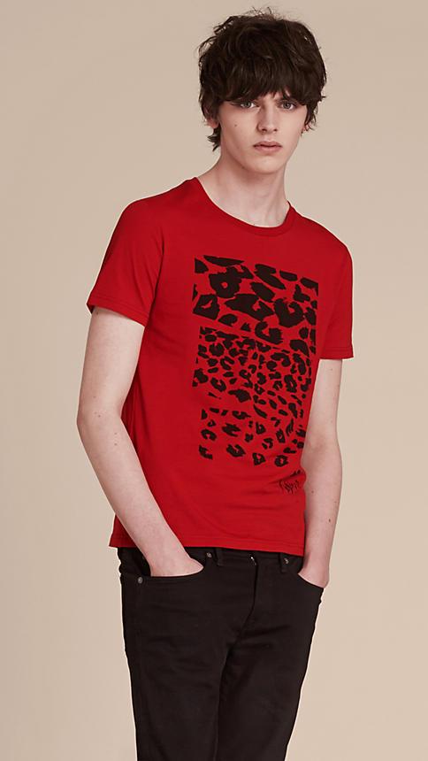 Burberry Animal Print Graphic Cotton T-shirt