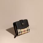 Burberry Burberry Horseferry Check And Leather Wallet, Black