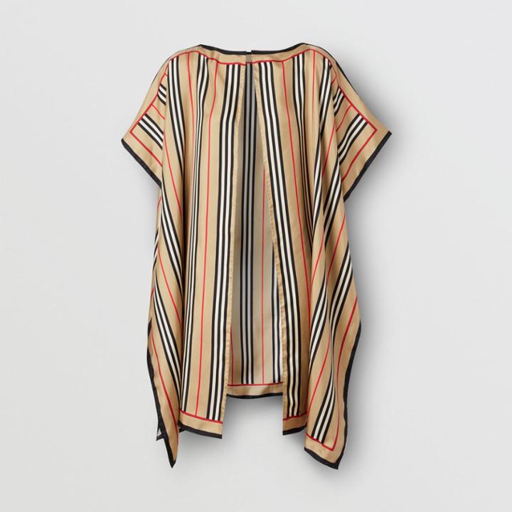Burberry Burberry Icon Stripe Print Silk Twill Cape
