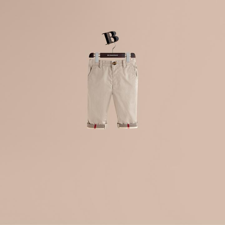 Burberry Burberry Check Cuff Chinos, Size: 18m, Beige