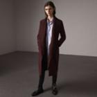 Burberry Burberry Detachable Rib Knit Collar Cashmere Coat, Size: 14, Purple