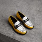 Burberry Burberry Woven-toe Leather Loafers, Size: 38, Yellow