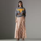Burberry Burberry Equestrian Knight Embroidered Tulle Skirt, Size: 10, Beige