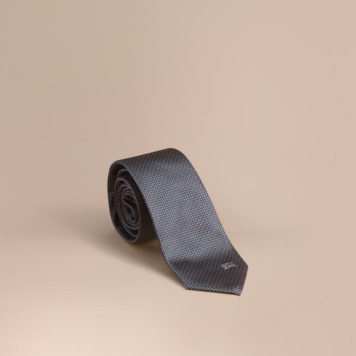 Burberry Burberry Modern Cut Patterned Silk Tie, Grey