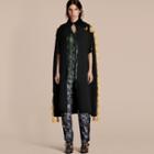 Burberry Wool Blend Military Cape With Tassels