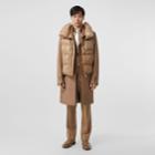 Burberry Burberry Down-filled Gilet Detail Camel Hair Tailored Coat, Brown