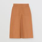Burberry Burberry Box Pleat Detail Cotton A-line Skirt, Size: 00, Bronze