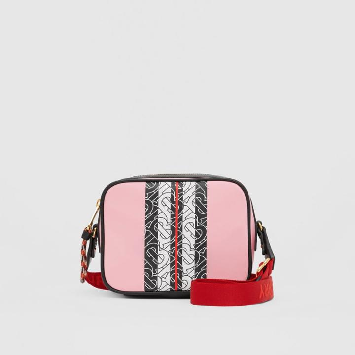 Burberry Burberry Childrens Monogram Stripe Print Econyl Camera Bag, Pink