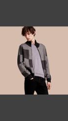 Burberry Funnel Neck Cashmere Cotton Knitted Jacket