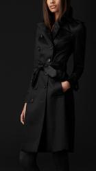 Burberry Long Cotton Sateen Trench Coat